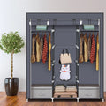 69 Inch 5 Tier Portable Closet Wardrobe with 9 Storage Shelves Gray K183