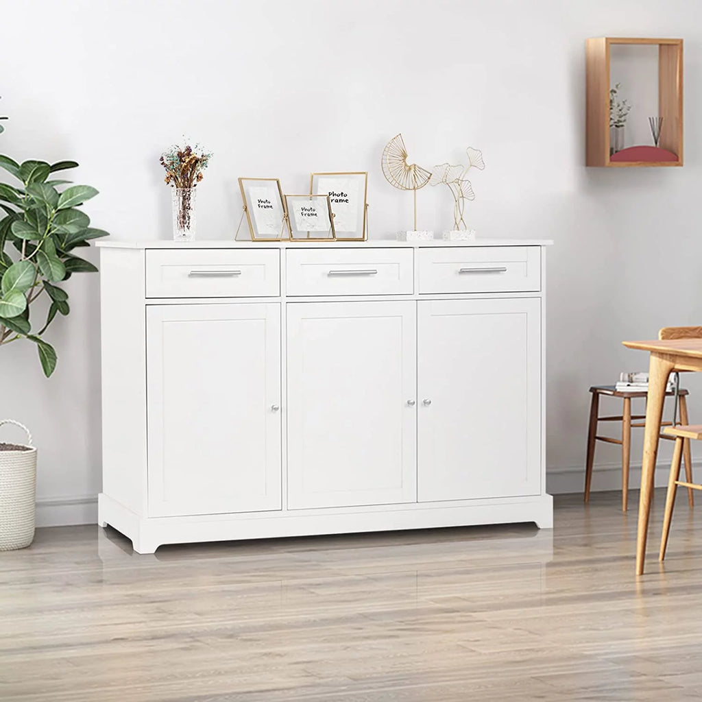 White Buffet Cabinet with Storage and Drawers F525299