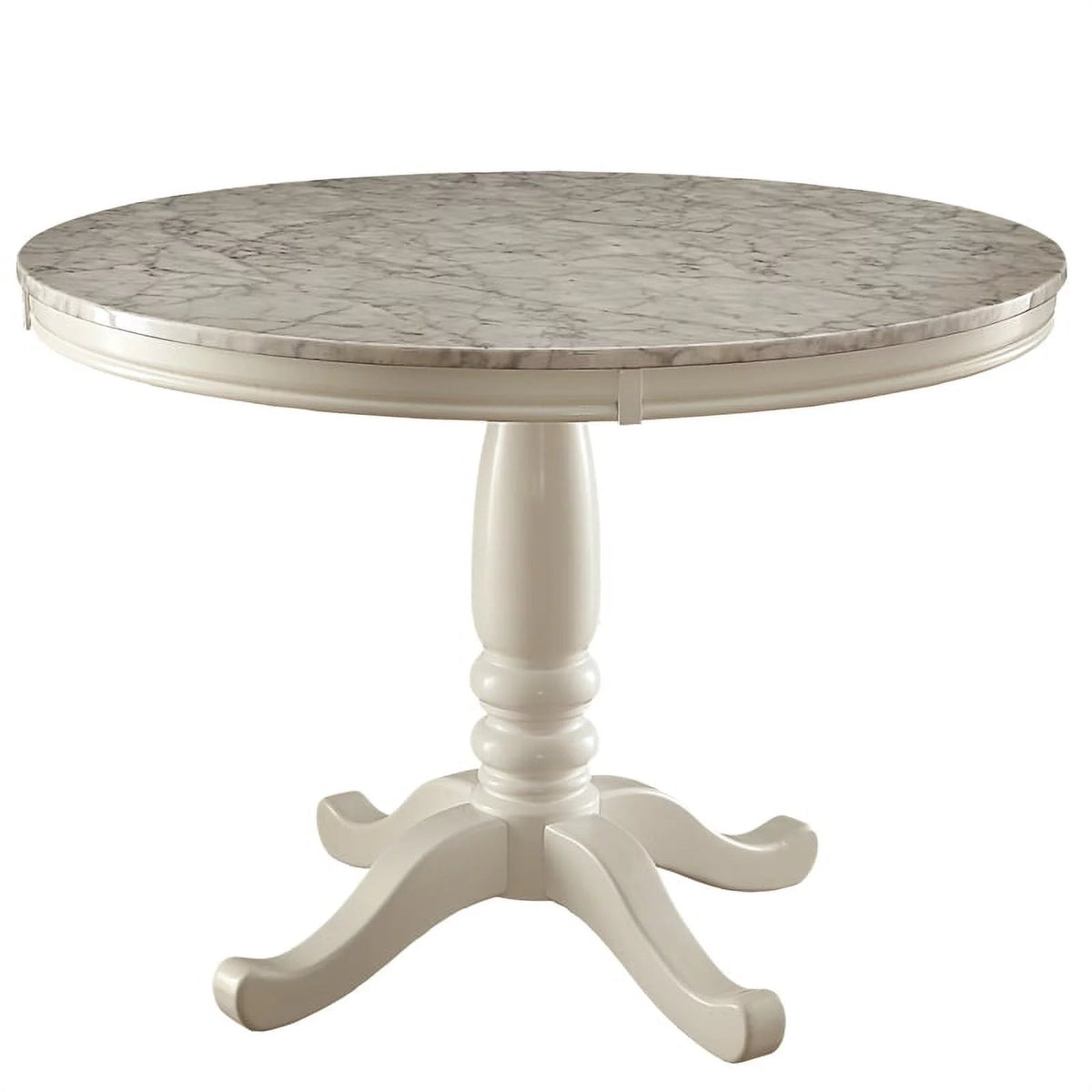 42-Inch White Wood Dining Table S6888