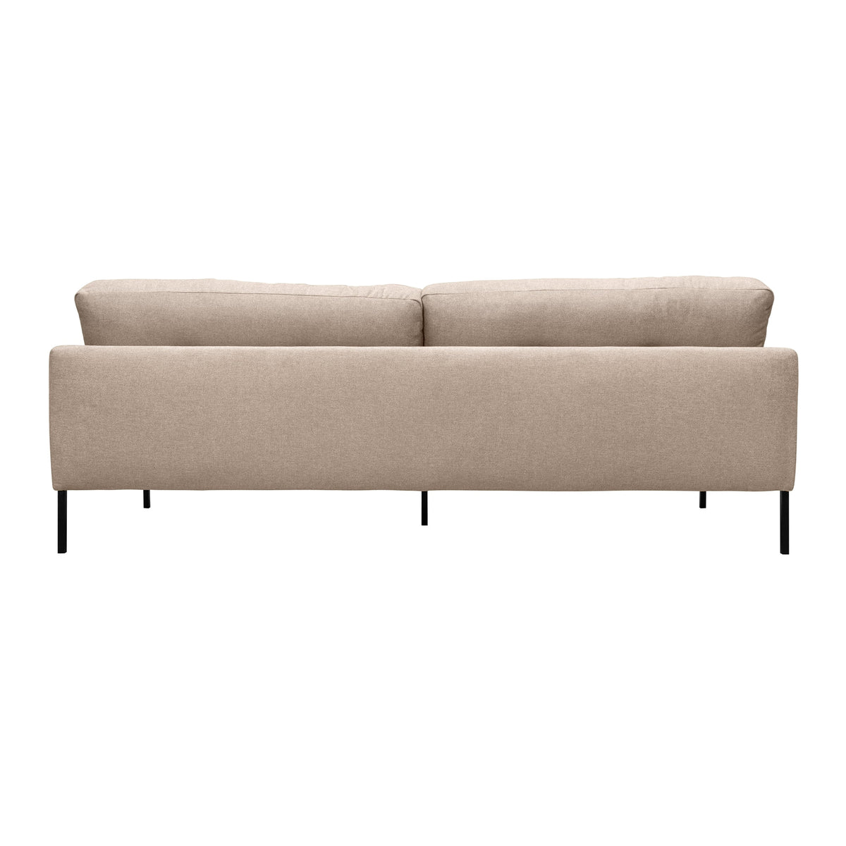 84" Beige Fabric Sofa with Black Metal Legs X4368