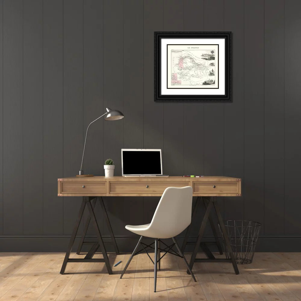 Black Ornate Wood Framed Art Print X816949