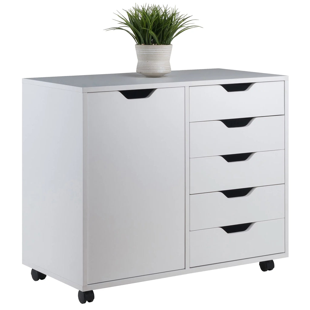 5 Drawer Wood Mobile Side Cabinet R877