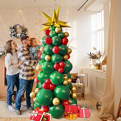 Green Red Golden Christmas Balloon Garland Arch Kit X4384