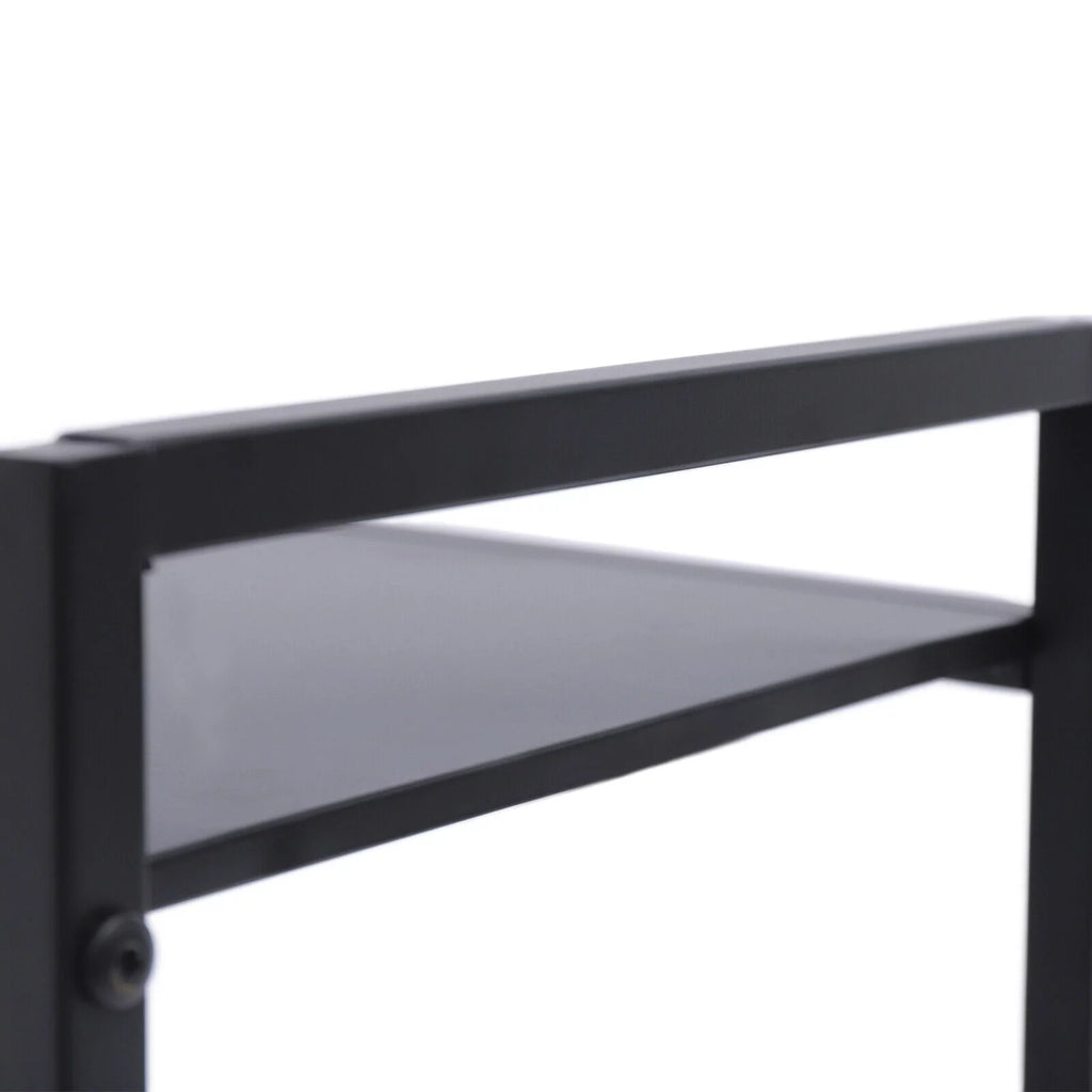 2Tier Computer Tower Stand with Lockable Wheels Black K256