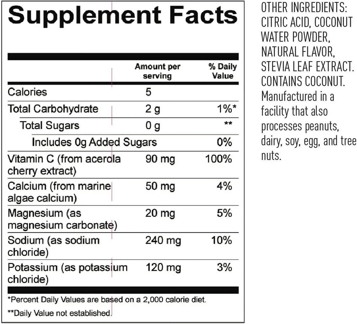 Plant-Based Electrolyte Hydration Powder, Lemon Lime, 4.9oz M74011
