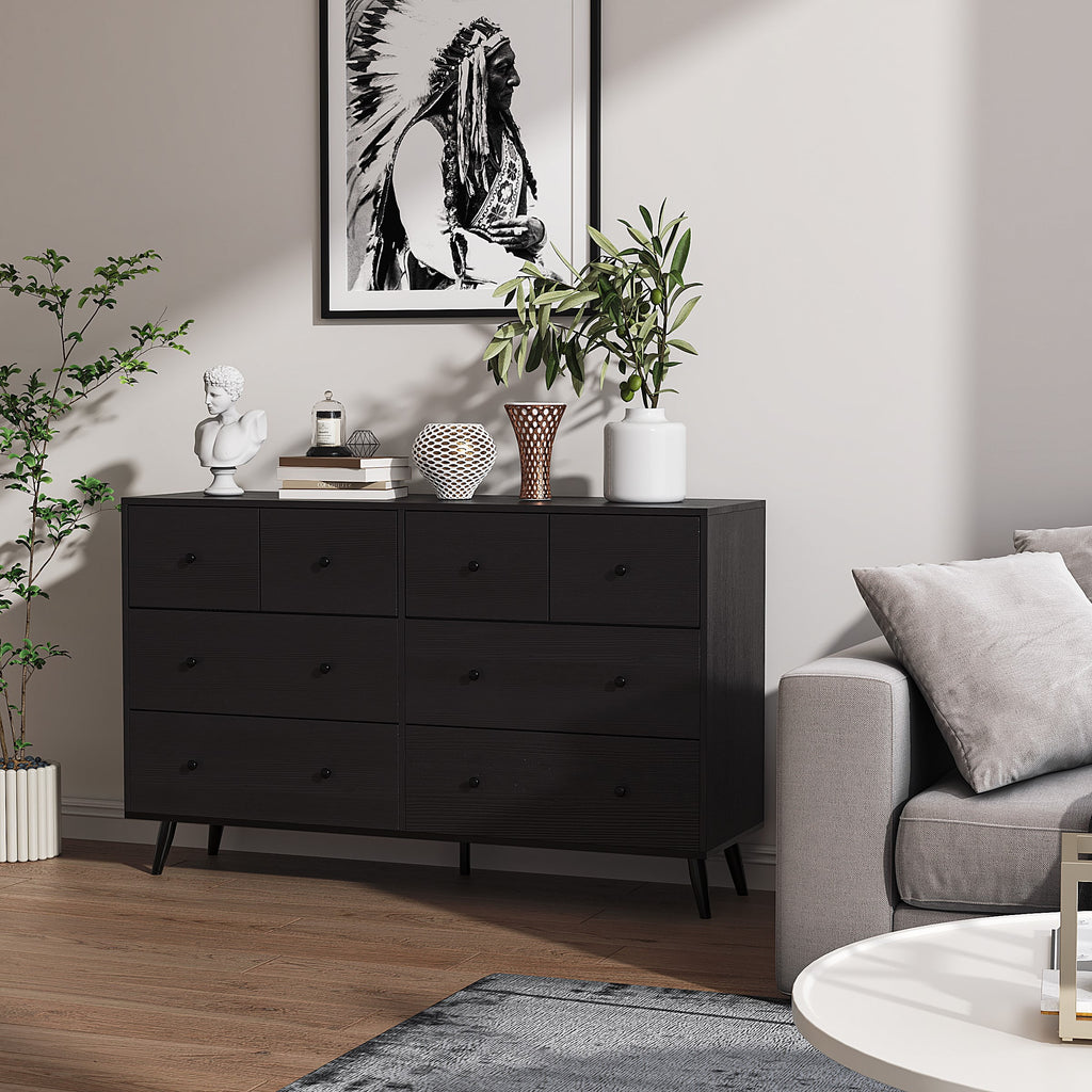 White 6 Drawer Rustic Wood Dresser L4651