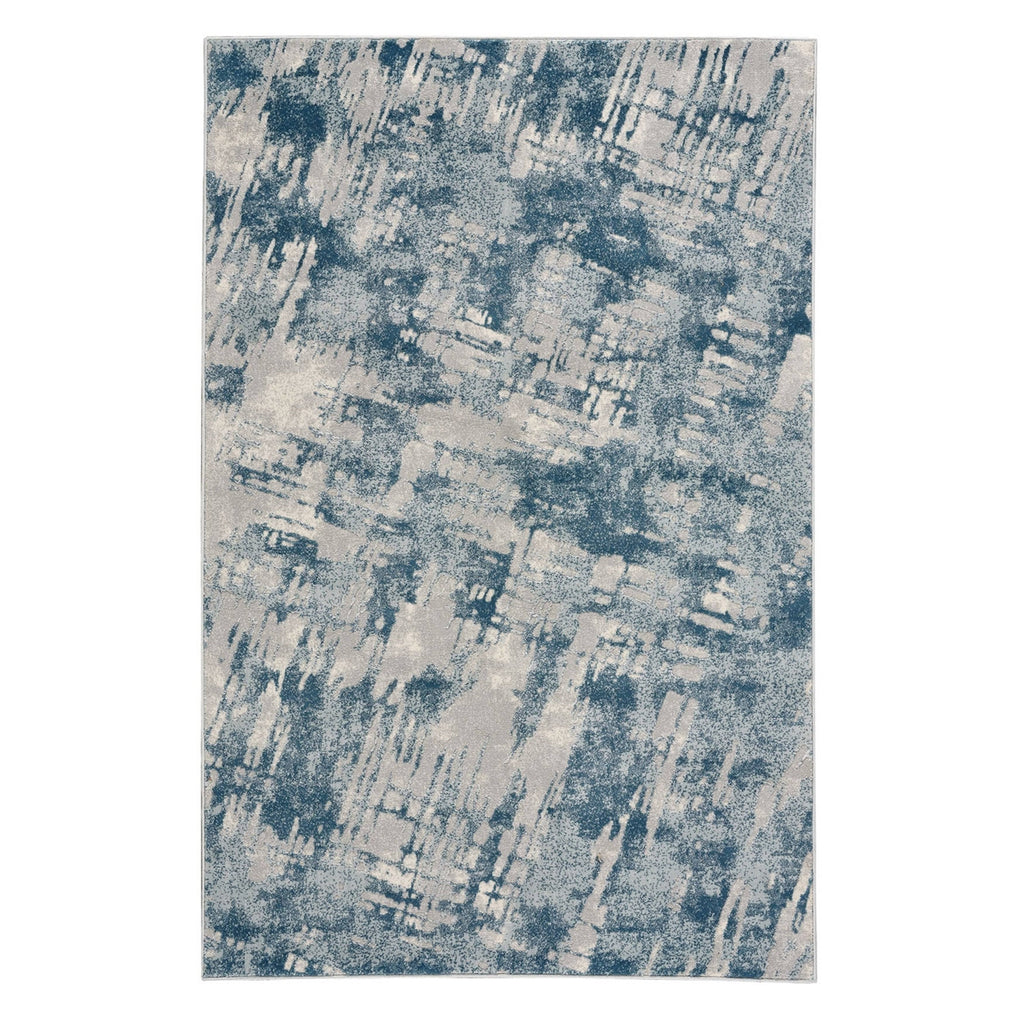 Tan Light Blue Small Rug B3088