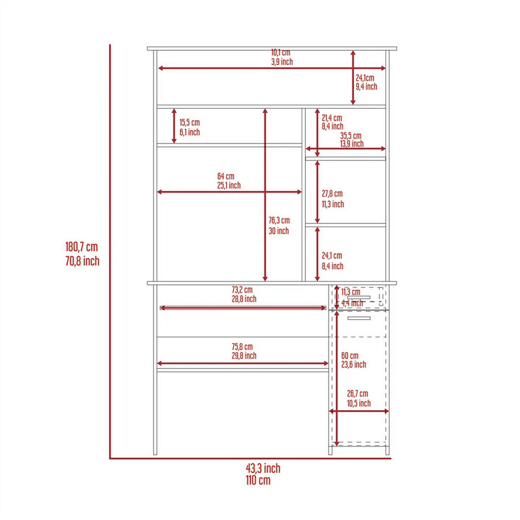 Engineered Wood Desk in Gray S78713