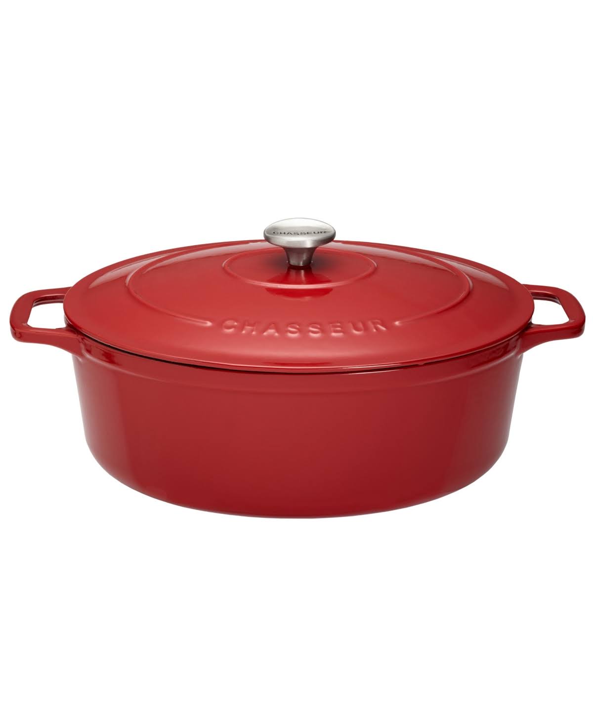 Enameled Cast Iron 6 qt. Oval Dutch Oven - Red Z638