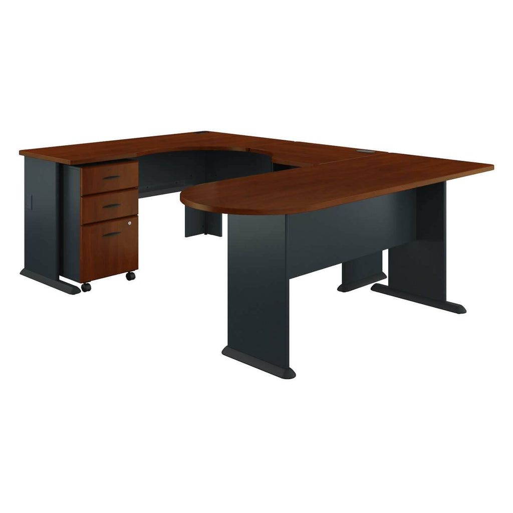 U-Shaped Corner Desk with Mobile File Cabinet Q4021