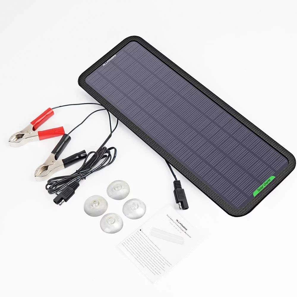 5W 12V 18V Solar Battery Maintainer Portable Solar Panel Kit R4094