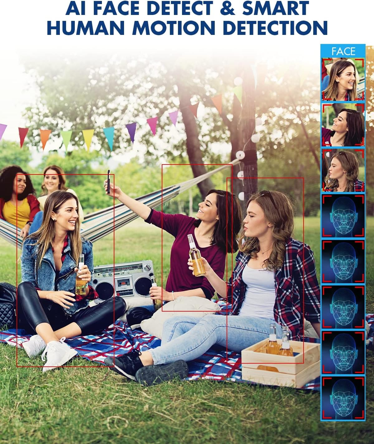 Wireless Security Camera System with 1TB Hard Drive, 1296P Two Way Audio IP66 Weatherproof J717