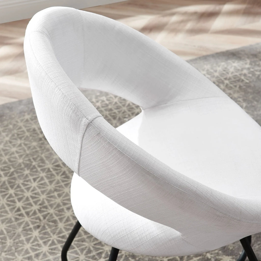 Upholstered Fabric Dining Chair Set of 2 Black White U184
