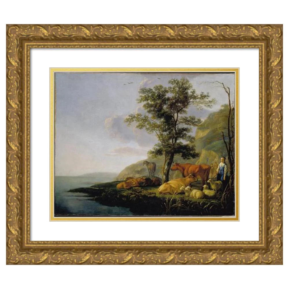 Gold Ornate Framed Double Matted Art Print N882428