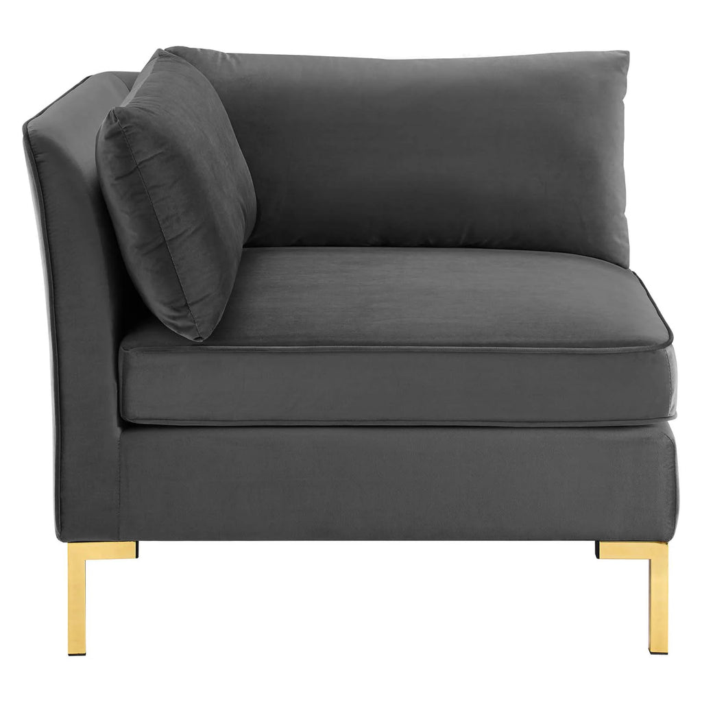 8-Piece Performance Velvet Sectional Sofa in Gray F842