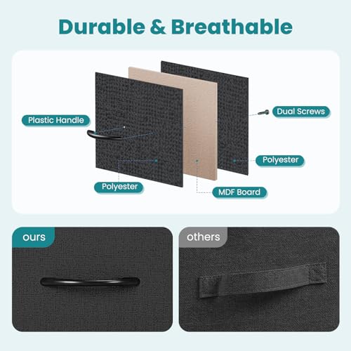 Black 8 Fabric Drawer Dresser with Wooden Top W4181