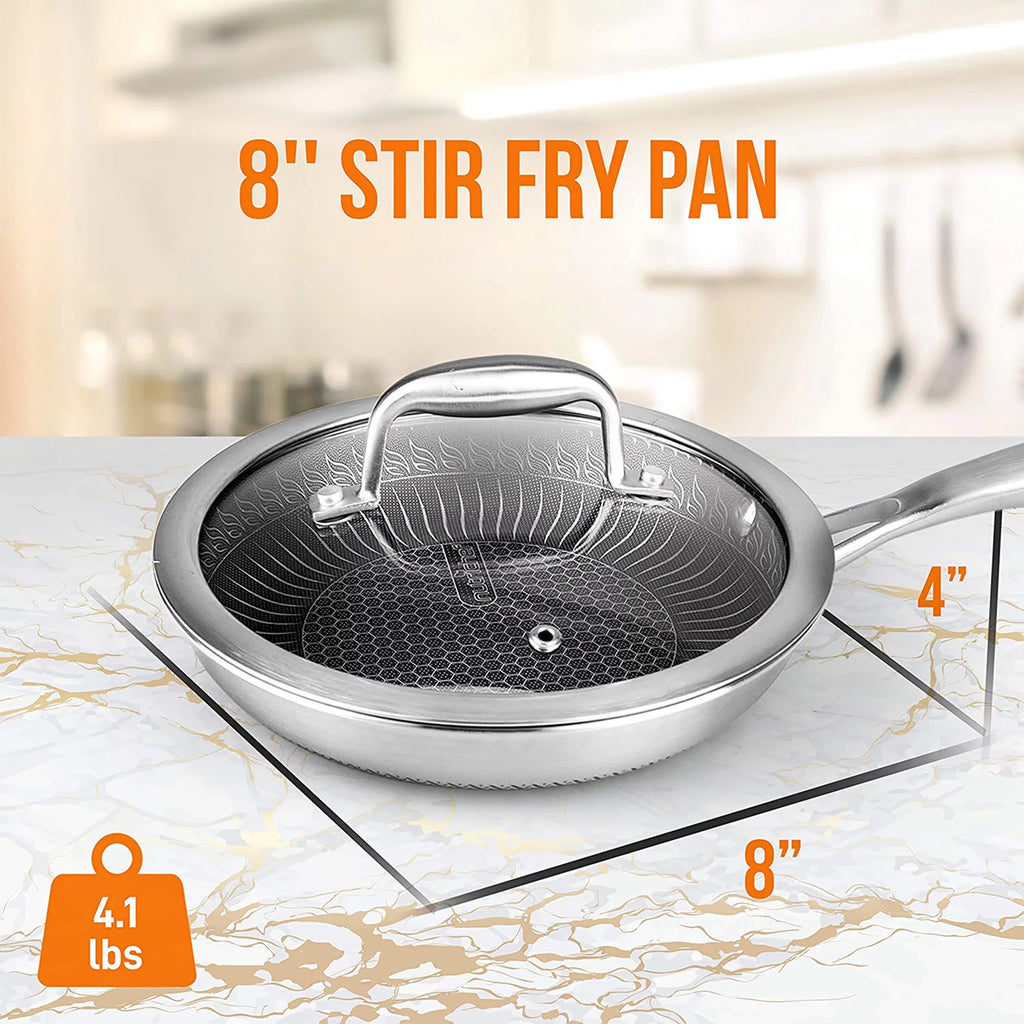 8 Inch Nonstick Triply Stainless Steel Pan H326