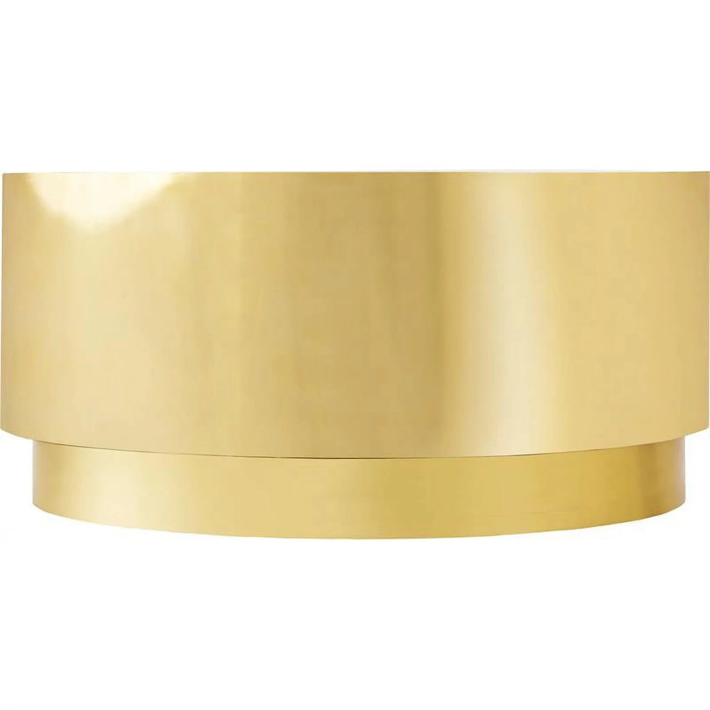 Gold Stainless Steel Drum Coffee Table Z169