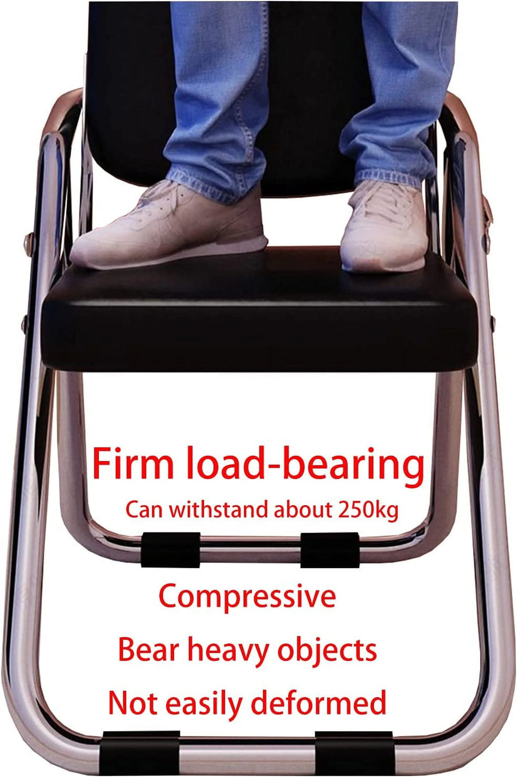 Folding Ergonomic Padded Office Chair Steel Frame Black K32936