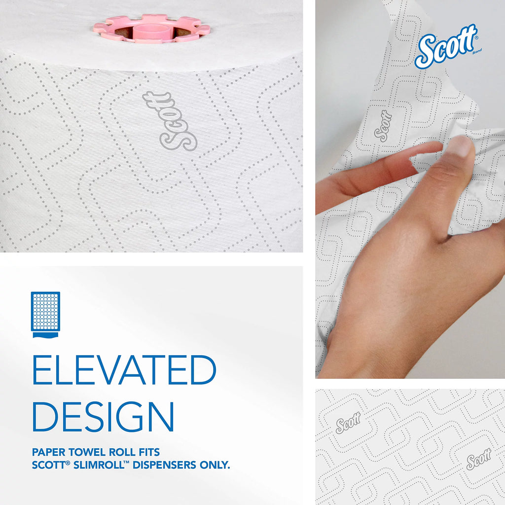 White Hard Roll Towels, 6 Rolls/Case J50395