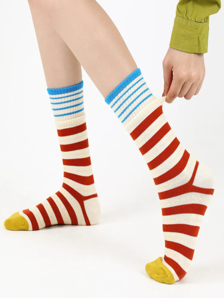 Colorful Striped Cotton Socks X11315