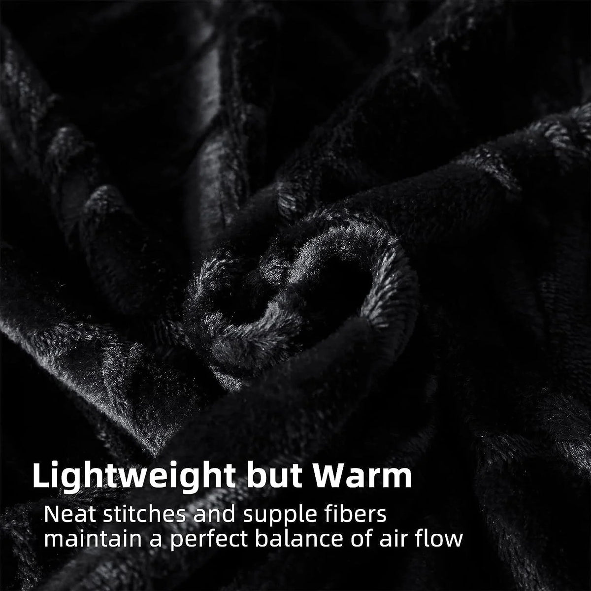 King Size Black Flannel Fleece Blanket A966682