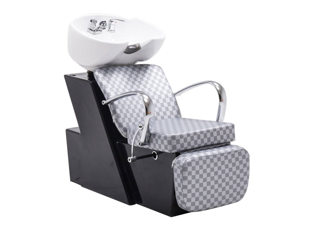 Black Ceramic Shampoo Bowl Sink Chair Y81402