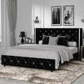 Queen Size Upholstered Platform Bed Frame with Wingback Headboard R21710