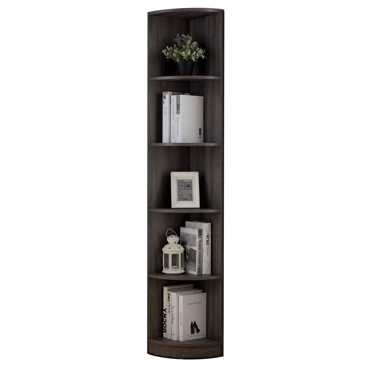 5 Tier Corner Wooden Bookcase Shelving Unit P5592