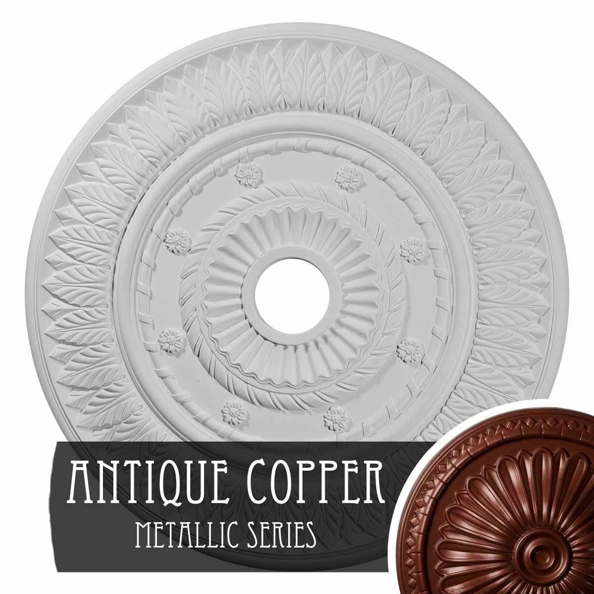 Leaf Ceiling Medallion Hand-Painted Gobi Desert P9925