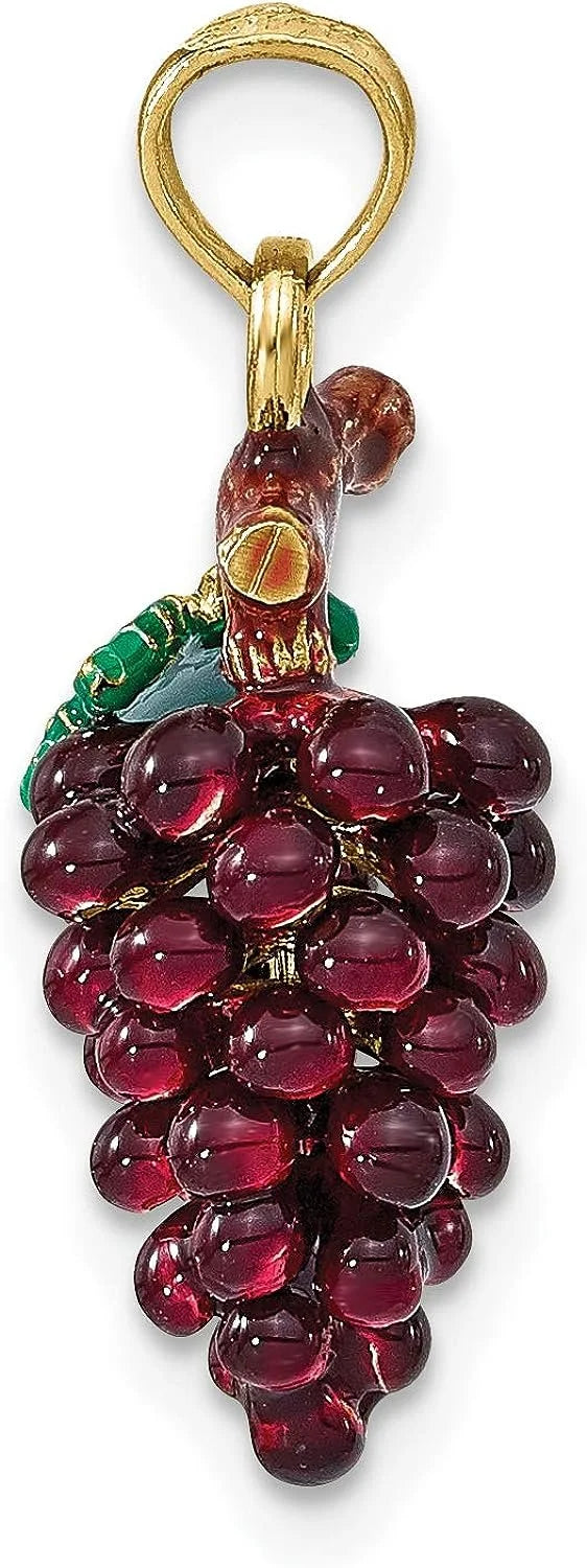 14K Yellow Gold Enamel Grapes Y199