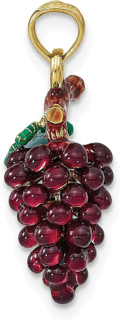 14K Yellow Gold Enamel Grapes Y199