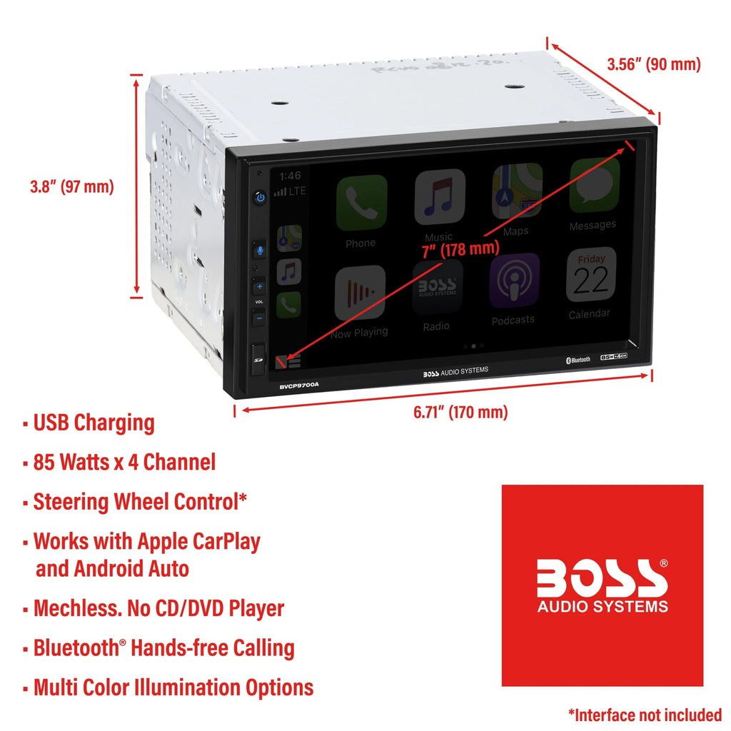 2 Din Apple CarPlay Android Auto Car Stereo System E53468