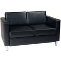 Black Faux Leather Loveseat E370
