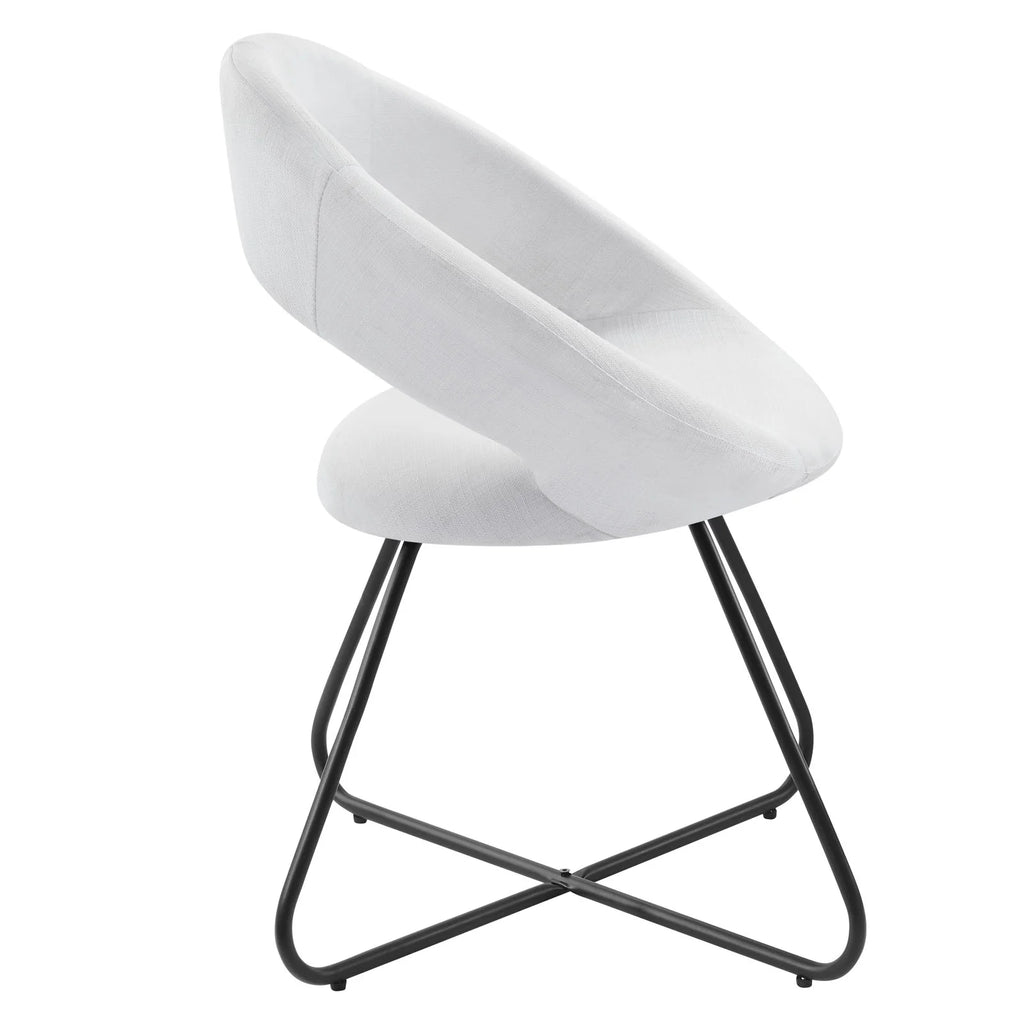 Upholstered Fabric Dining Chair Set of 2 Black White U184