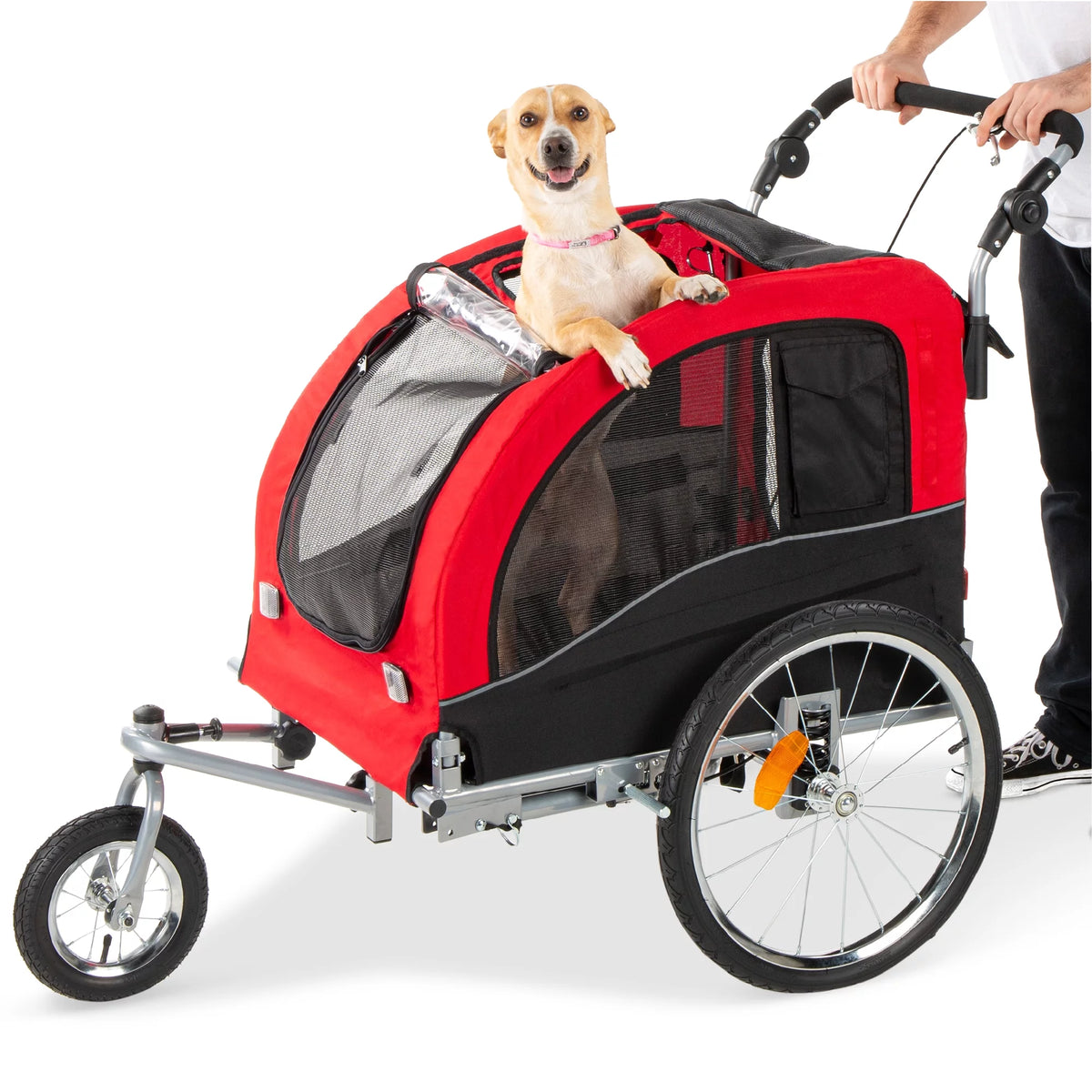 2-in-1 Dog Bike Trailer Pet Stroller Bicycle Carrier H407846