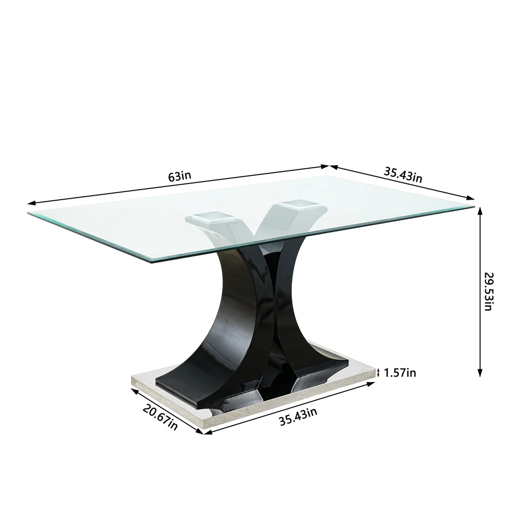 Glass Table Set of 1 U8795