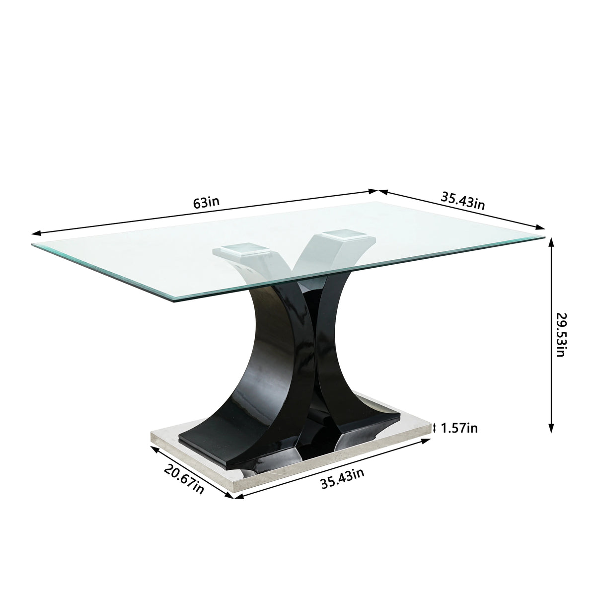 Glass Table Set of 1 U8795