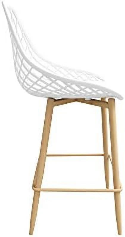 White Counter Chair Set of 2 Z30058