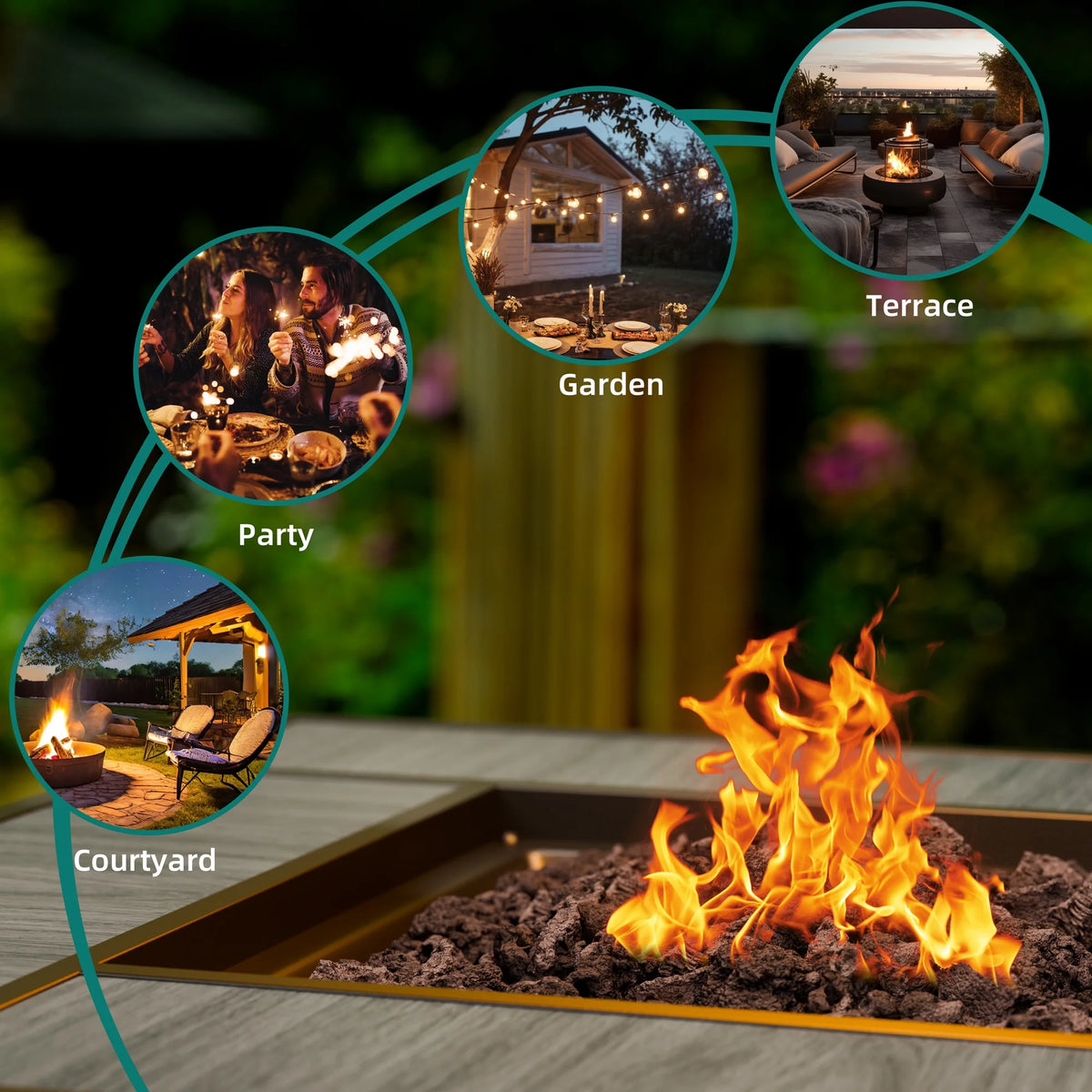 45 Propane Fire Pit Table 50,000 BTU Steel Gas Fire Pit N42861