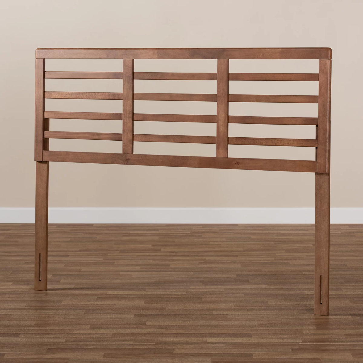 Walnut Brown Wood King Size Open Slat Headboard I43902