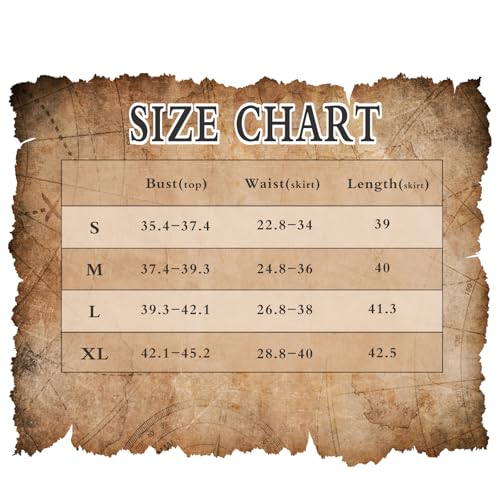 Pirate Costume Women Outfits Corset Skirt Top Accessories Q6338