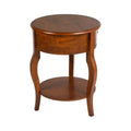 Mid Century Round End Table with Drawer Storage R240