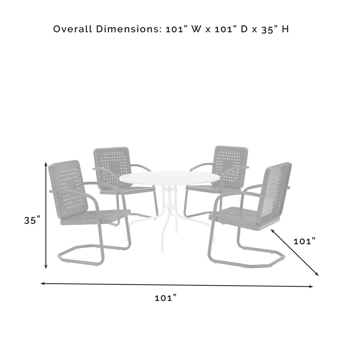 5 Piece Outdoor Metal Dining Set S466