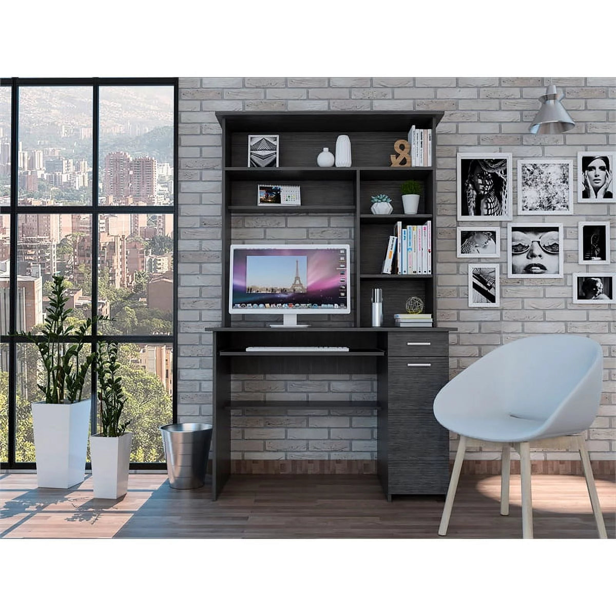 Engineered Wood Desk in Gray S78713