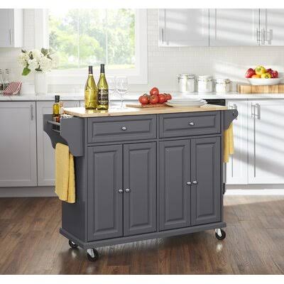 Kitchen Cart with Solid Wood Top D921313