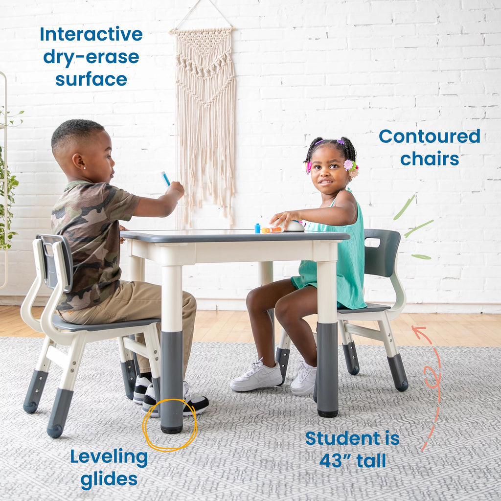 Adjustable Kids Activity Table with 2 Chairs X918485