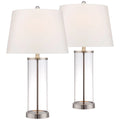 Set of 2 Clear Glass Fillable Steel Table Lamps K617