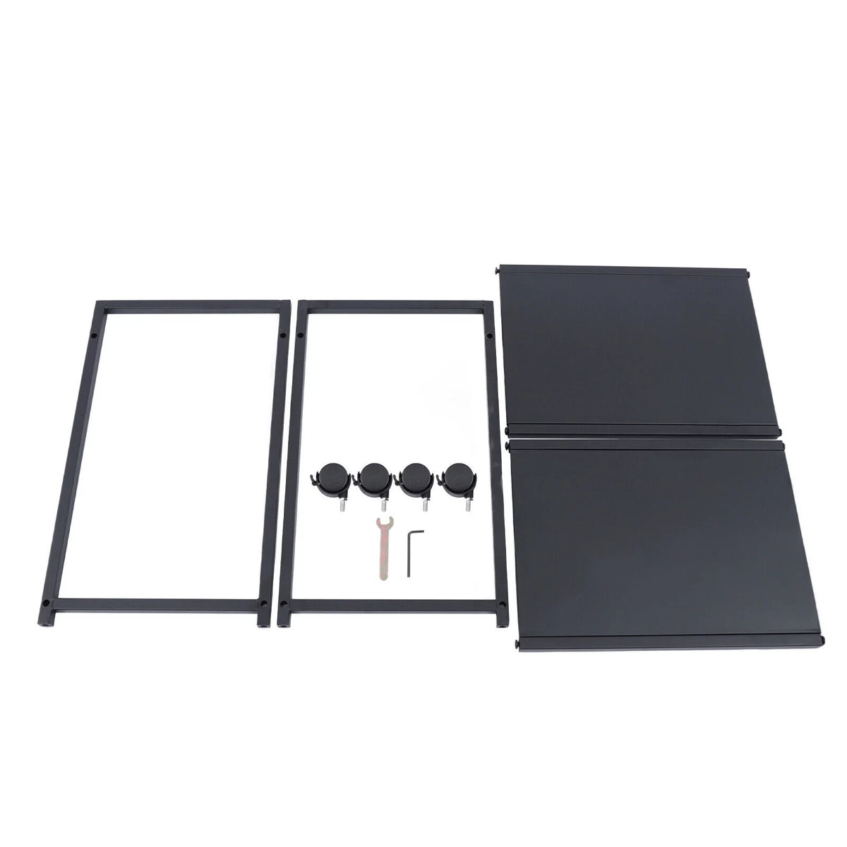 2Tier Computer Tower Stand with Lockable Wheels Black K256