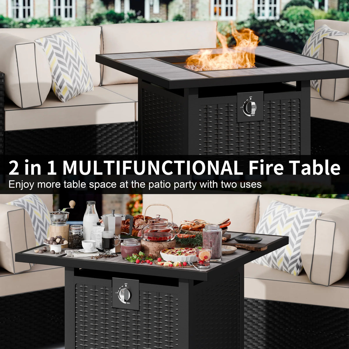 45 Propane Fire Pit Table 50,000 BTU Steel Gas Fire Pit N42861